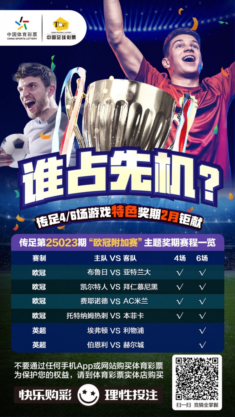  誰占先機(jī)？！傳足特色獎(jiǎng)期第25023期聚焦歐冠附加賽